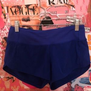 Royal Blue lululemon speed up shorts